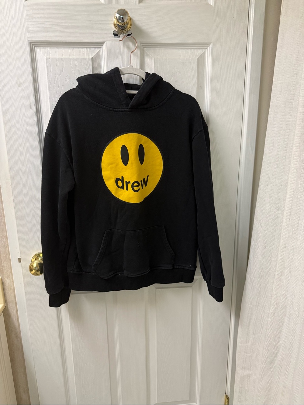 Drew Skate House Mascot Hoodie Smiley Face Black Sweatshirt Mens Size XL